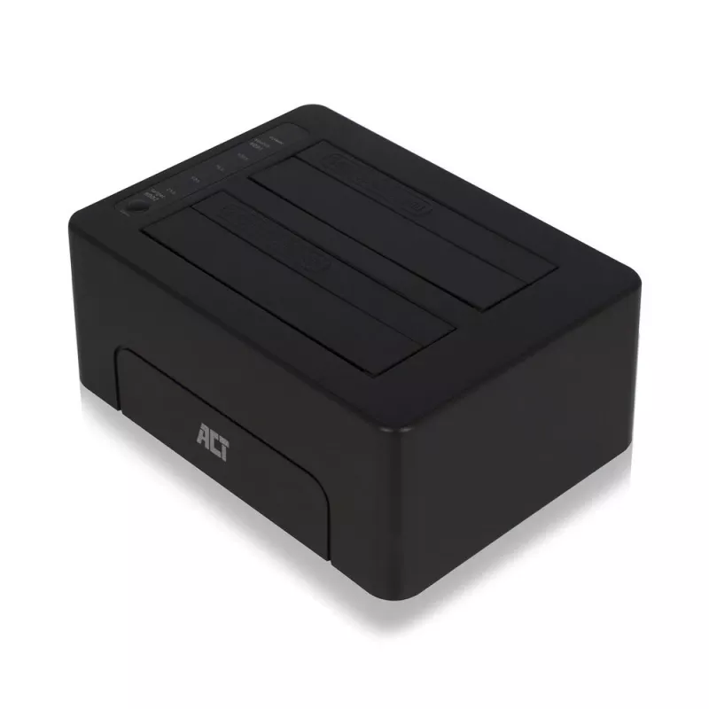 ACT 2,5 inch en 3,5 inch SATA dual-HDD/SSD-dockingstation, USB 3.2 Gen1