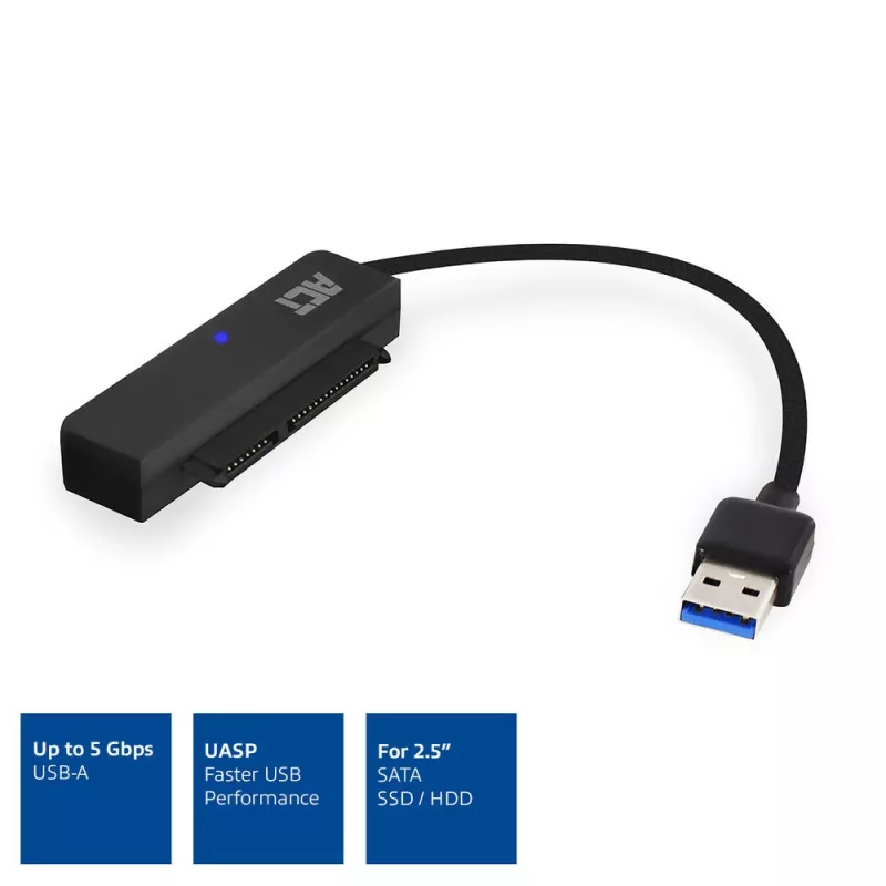 ACT USB-adapterkabel voor 2,5 inch SATA HDD/SSD AC1510 0,15 m zwart