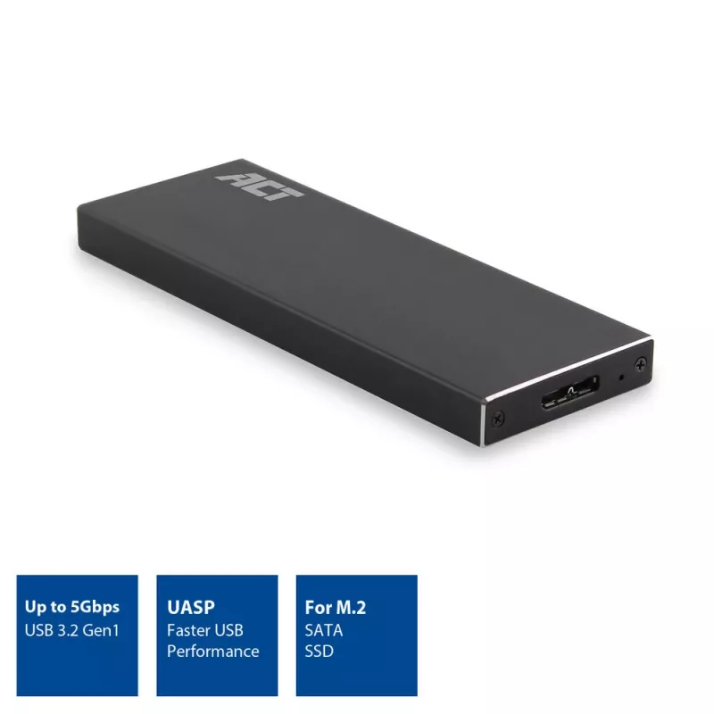SSD-behuizing ACT M.2 USB 3.2 Gen1 zwart 5 Gbit/s