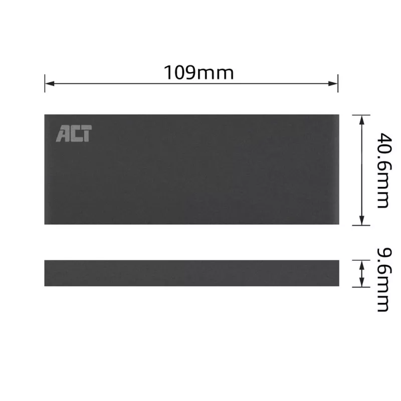 SSD-behuizing ACT M.2 USB 3.2 Gen1 zwart 5 Gbit/s
