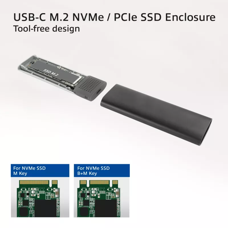 SSD-behuizing ACT AC1615 USB-C M.2 NVMe PCIe 10 Gbit/s zwart