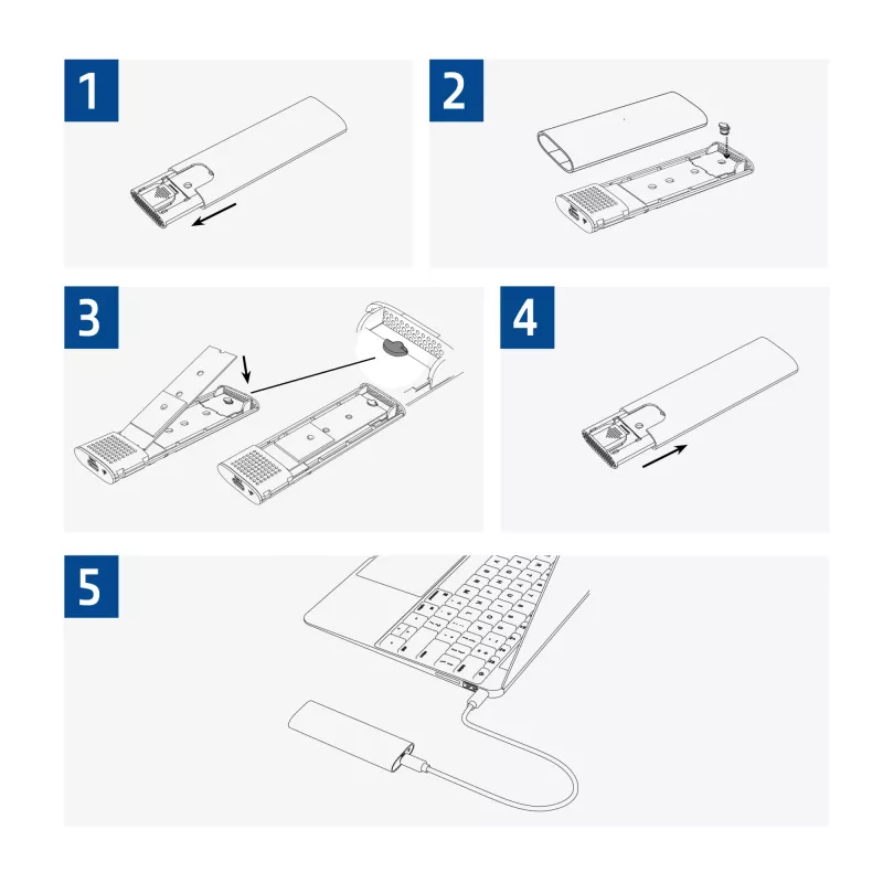 SSD-behuizing ACT AC1615 USB-C M.2 NVMe PCIe 10 Gbit/s zwart