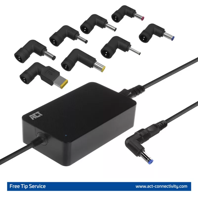 ACT slanke oplader 65W (voor laptops tot 15,6 inch)