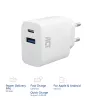 ACT USB-C & USB-A oplader 20 W met Power Delivery PPS, Quick Charge, GaNFast
