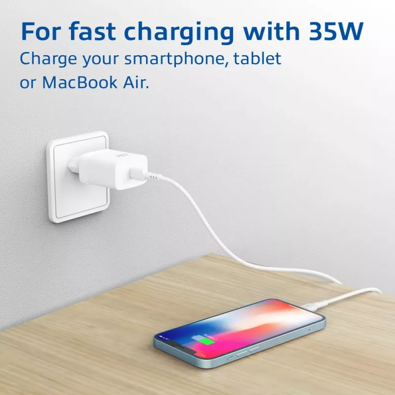 USB-C oplader ACT 35W Power Delivery PPS GaNFast universeel