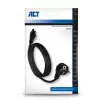 ACT netkabel stekker CEE7/7 (haaks) - C5 zwart 2 m