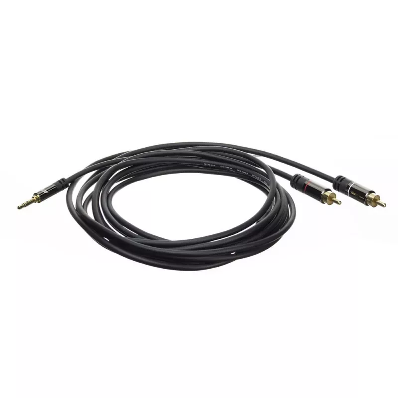 Audiokabel ACT AC3605 1,5 m 3,5 mm naar 2 x RCA zwart