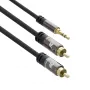 ACT 5 meter hoogwaardige audioverbindingskabel 1x 3,5 mm jackstekker – 2x cinchstekker