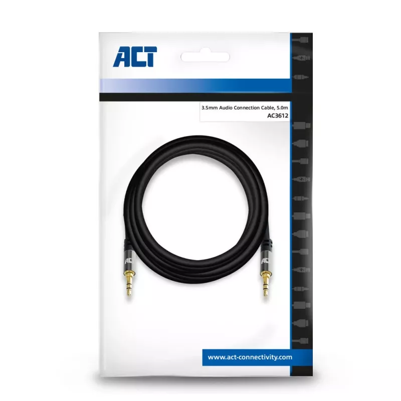 ACT 5 meter hoogwaardige stereo-audio-verbindingskabel 3,5 mm jack stekker - stekker