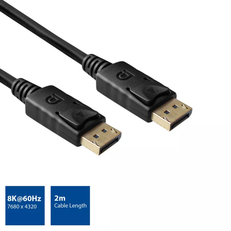 ACT 2 meter DisplayPort 1.4 8K verbindingskabel stekker - stekker