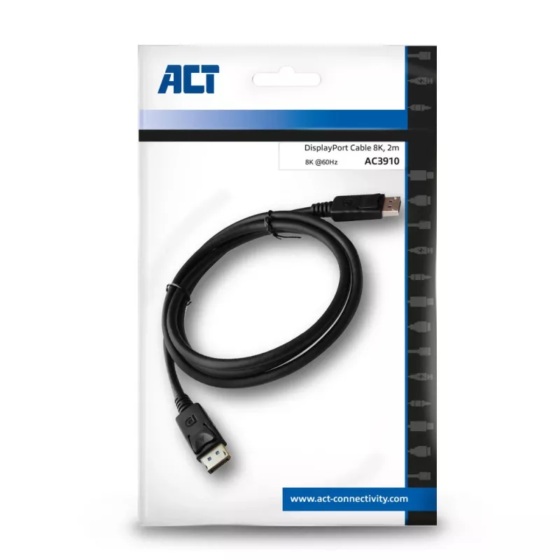 ACT 2 meter DisplayPort 1.4 8K verbindingskabel stekker - stekker