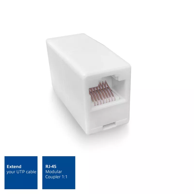 Modulaire RJ-45-koppelaar ACT AC4105 wit aansluiting 1 RJ-45 aansluiting 2 RJ-45