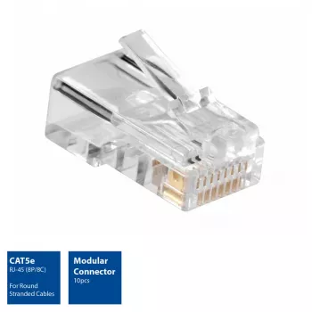 ACT modulaire CAT5E RJ-45-connector ACT AC4110 male zilver transparant 10 stuks