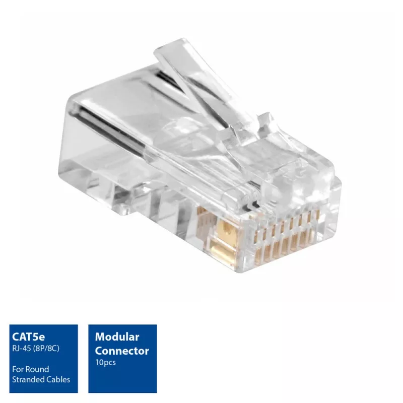 ACT modulaire CAT5E RJ-45-connector ACT AC4110 male zilver transparant 10 stuks