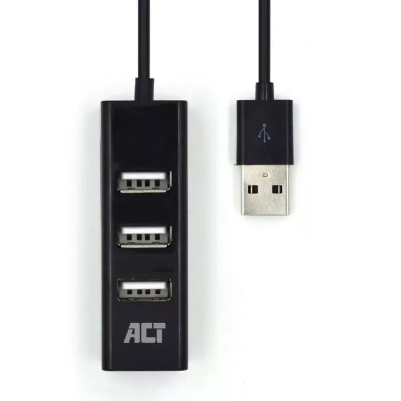 USB-hub ACT AC6205 2.0 480 Mbit/s zwart 0,12 m