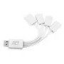 ACT USB-hub 4 poorten USB-A flexibel USB 3.2 Gen 1 wit 480 Mbit/s