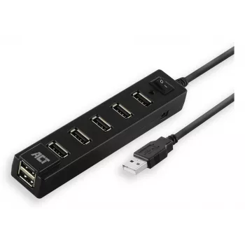 USB-hub ACT AC6215 480 Mbit/s zwart