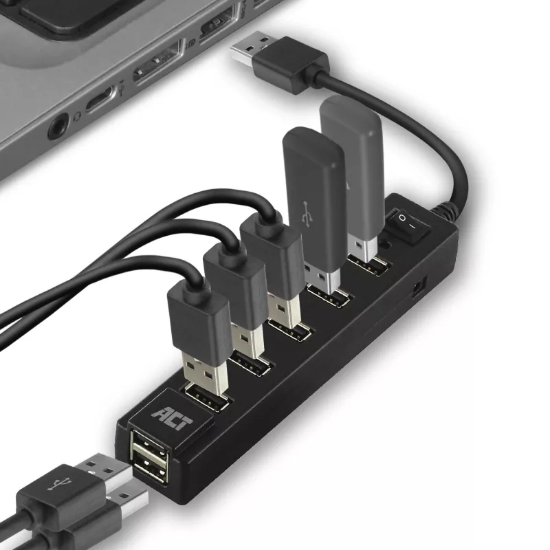 USB-hub ACT AC6215 480 Mbit/s zwart
