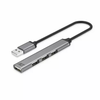 ACT AC6225 USB 2.0-hub 480 Mbit/s grijs aluminium