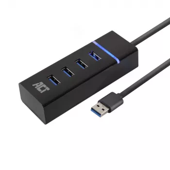 ACT AC6300 USB 3.2 Gen 1-hub Type-A 5000 Mbit/s zwart