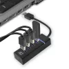 ACT AC6300 USB 3.2 Gen 1-hub Type-A 5000 Mbit/s zwart