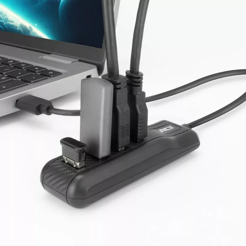 ACT AC6320 interface-hub USB 3.2 Gen 1 (3.1 Gen 1) Type-A 5000 Mbit/s zwart