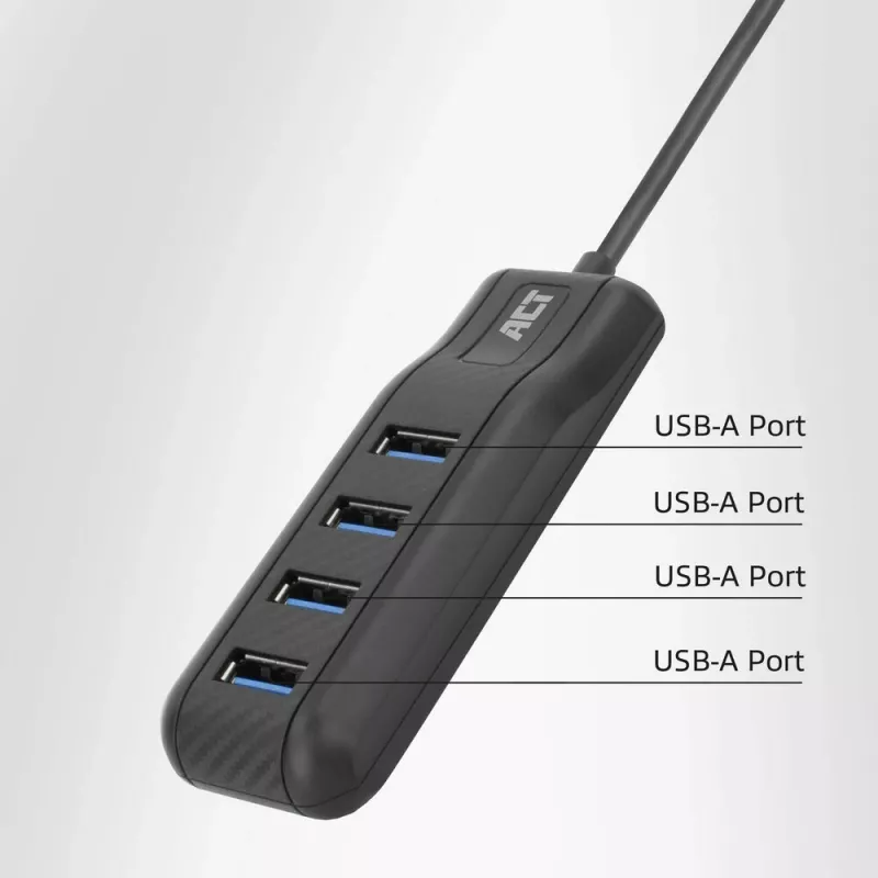 ACT AC6420 interface-hub USB 3.2 Gen 1 (3.1 Gen 1) Type-C 5000 Mbit/s zwart