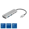 ACT AC7072 USB 3.2 Gen 1 Type-C-hub 5000 Mbit/s zwart grijs