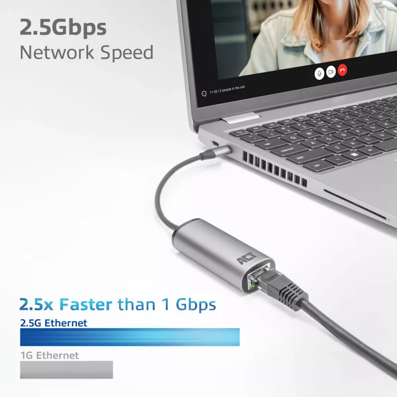 USB-hub ACT AC7081 Type-C 2500 Mbit/s aluminium