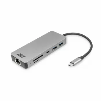 ACT USB-C 4K dockingstation voor 1 HDMI-monitor, Ethernet, USB-C, USB-A, kaartlezer en PD-doorgifte