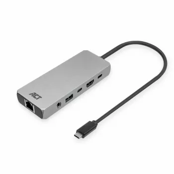 ACT USB-C 4K / 8K 30Hz dockingstation voor 1 HDMI-monitor, 2,5 Gigabit Ethernet, USB-C 10Gbps, USB-A 10Gbps, 3,5mm audio, PD-doorgifte