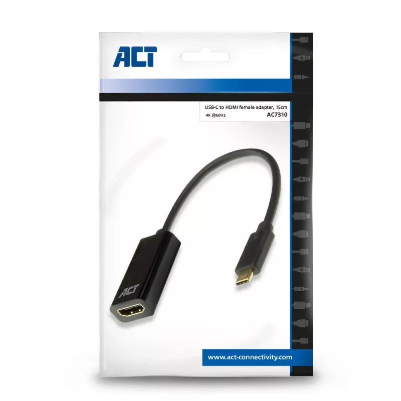 ACT USB-C naar HDMI-adapter AC7310 0,15m USB Type-C HDMI type A