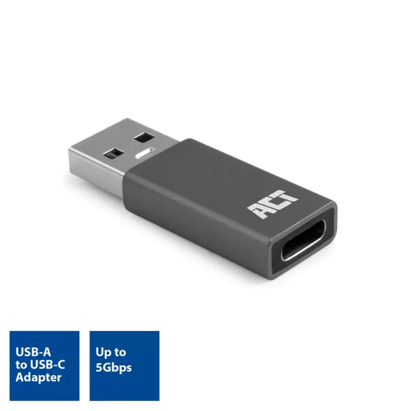 USB-A naar USB-C-adapter ACT AC7375 grijs