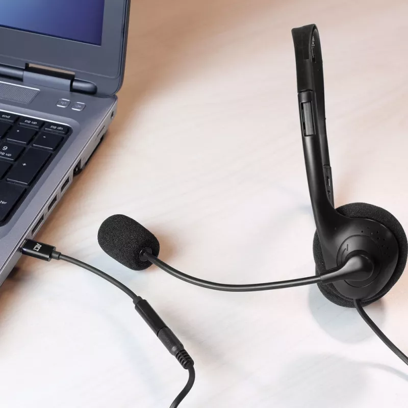 Audiokabel ACT AC7380 0,11 m 3,5 mm bus USB Type-C stekker zwart