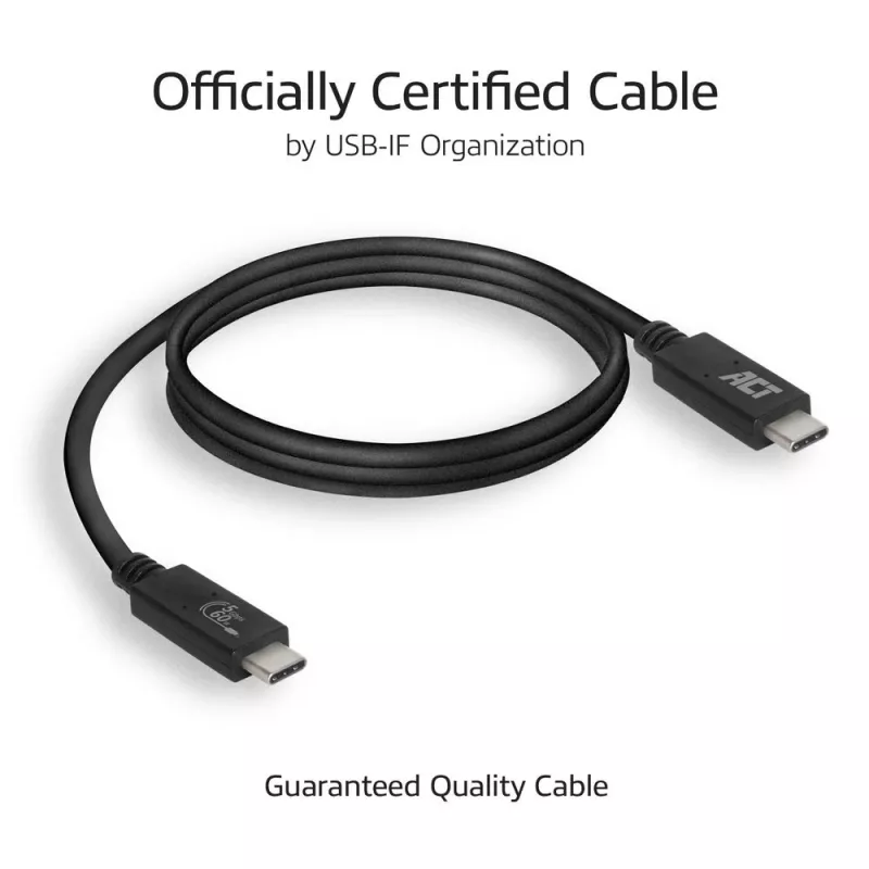 ACT USB 3.0-kabel USB-C USB-IF gecertificeerd 2 meter 5 Gbit/s