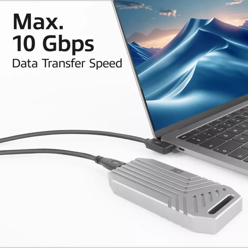 ACT USB 3.0-haakse kabel USB-C 1 meter 5 Gbit/s zwart