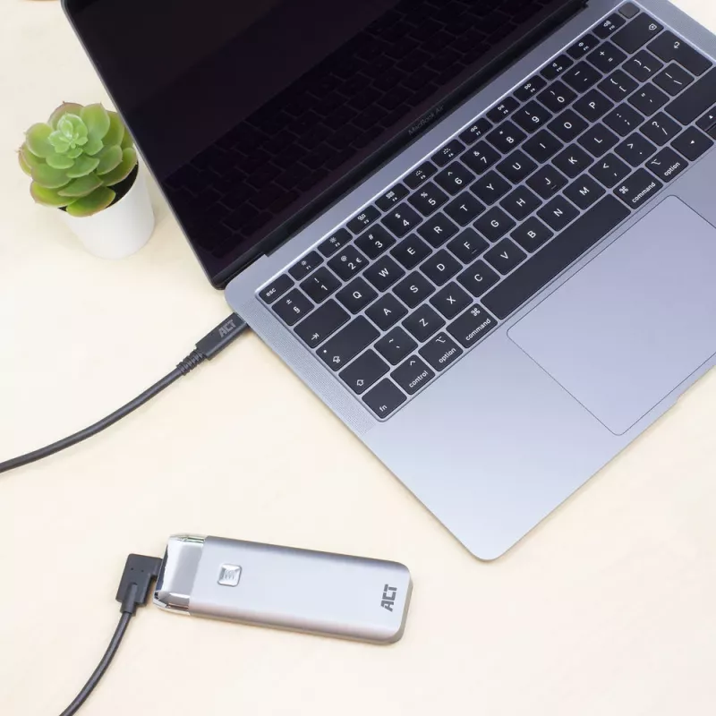ACT USB 3.0-haakse kabel USB-C 1 meter 5 Gbit/s zwart