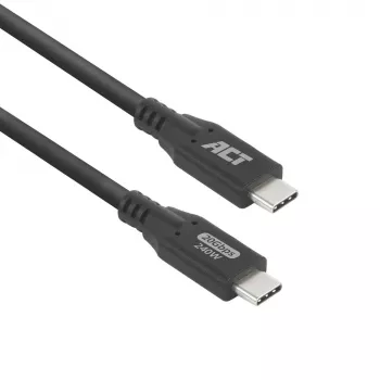 ACT USB4 20Gbps 240W USB Type-C-kabel 0,5m zwart