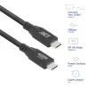 ACT USB4 20Gbps 240W USB Type-C-kabel 1 meter zwart