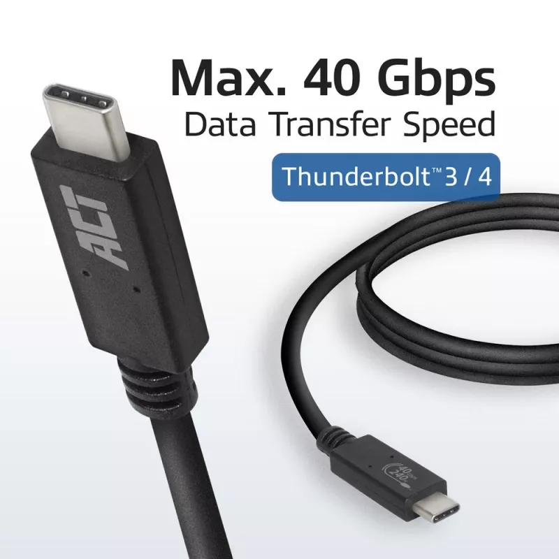 ACT USB4® 40Gbps 240W USB Type-C®-kabel, USB-IF gecertificeerd, 0,8 meter