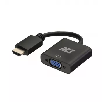ACT 0,15 meter, HDMI-A-stekker naar VGA-bus adapter, met audio
