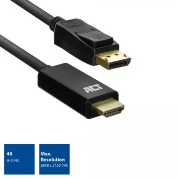 DisplayPort naar HDMI-adapterkabel ACT AC7550 1,8 m