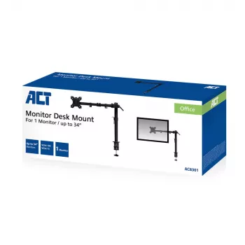 ACT monitorarm voor één monitor klem-/doorvoermontage 8 kg 10-32 inch