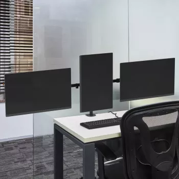 ACT monitorarm voor drie monitors klem-/doorvoermontage 30 kg 13-27 inch