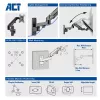 ACT monitorwandsteun met gasveer, 1 scherm, max. gewicht 7 kg