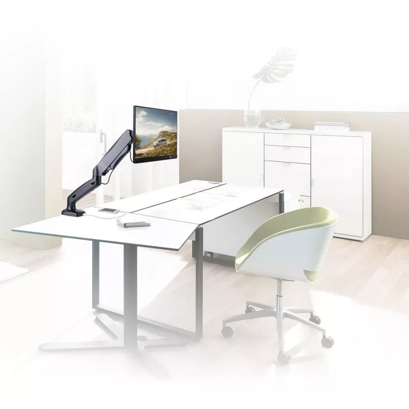 ACT gasveermonitorarm kantoor zwart AC8311 klem-/doorvoermontage 9 kg