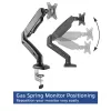 ACT gasveermonitorarm kantoor zwart AC8311 klem-/doorvoermontage 9 kg