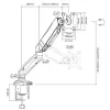 ACT gasveermonitorarm kantoor zwart AC8311 klem-/doorvoermontage 9 kg