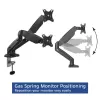 ACT gasveermonitorarm voor twee monitors kantoor klem-/doorvoermontage 18 kg