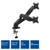 ACT gasveermonitorarm voor twee monitors kantoor klem-/doorvoermontage 18 kg